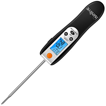 Meat Thermometer Cooking Thermometer Instant Read Thermometer with Collapsible Probe Digital BBQ Thermometer with LCD Screen for Food Candy Milk Water Kitchen Grilling