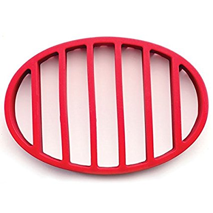 Nonstick Flat Oval Round Roasting Rack Pan for Healthy Turkey with FDA Approved, Red