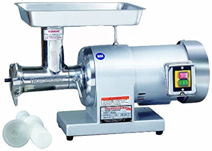 Thunderbird TB-300E Stainless Steel No.12 1 HP Meat Grinder, 115-volt, 60 Hz