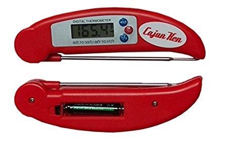 CAJUN KEN Digital Instant Read Thermometer Fast Accurate Easy Includes Meat Temperature Chart