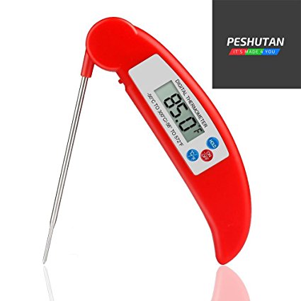 PESHUTAN Digital Electronic Instant Read Super Fast Accurate, Meat Thermometer, Food Cooking Thermometer with Collapsible Internal Probe,Best for Kitchen, Grill, BBQ, Milk, and Bath Water