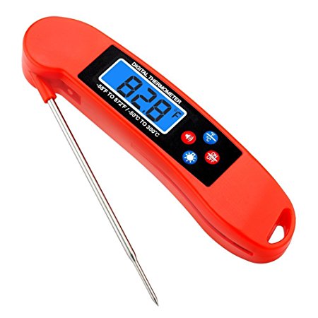 Talking Digital Meat Thermometer with Long Collapsible Probe & Instant Read LCD Screen, Best for All Cooking, Grill, Baking, BBQ,Smoker,Candy & Liquids