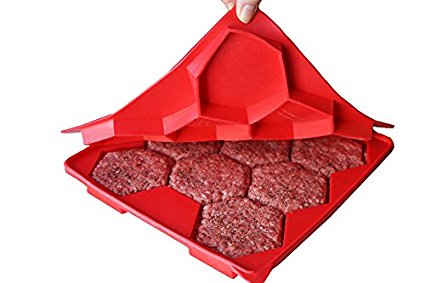 Shape+Store Burger Master 8-in-1 Innovative Burger Press, 8-Patty, Red