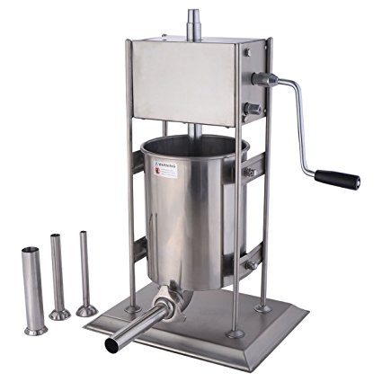 Costzon 10L Vertical Sausage Stuffer 2 Speed Filler Meat Maker Machine Stainless Steel