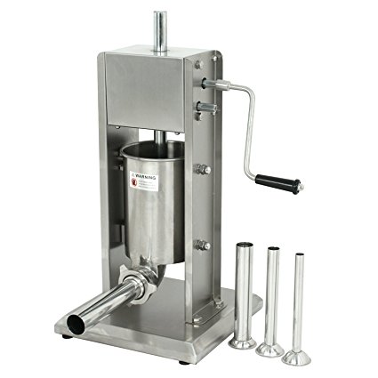 Super Deal Commercial 3L Sausage Filler Sausage Stuffer, 7LB Dual Speed Meat Maker Machine, Sausage Maker Master Vertical Stainless Steel Meat Mince Maker w/ 4 Stuffing Tubes(Sausage Filler 3L)