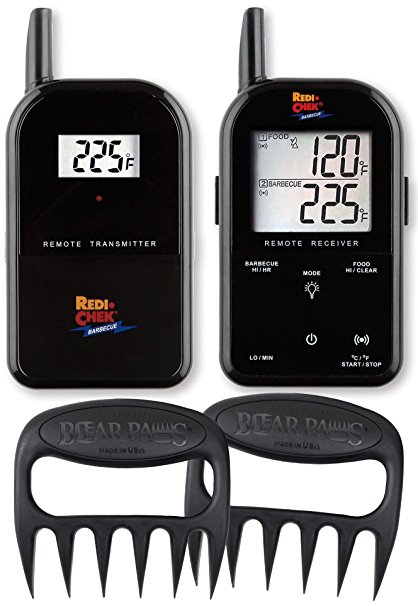 Maverick Wireless Barbecue Thermometer - Black ET732 - Includes Bear Paw Meat Handlers