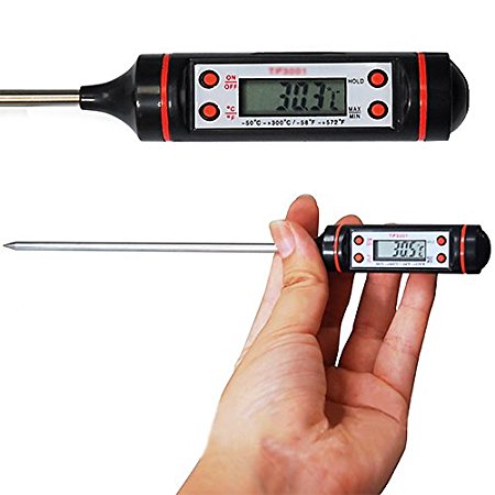 New Meat Thermometer Kitchen Digital Cooking Food Probe Electronic BBQ Cooking Tools (Black)