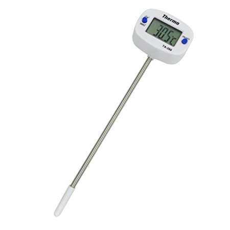 Digital Food Meat Thermometer - NUIBY Quick Read Kitchen Cooking Thermometer for Grill, BBQ, Turkey, Smoker, Milk, Candy & Bath Water with Long Probe - White