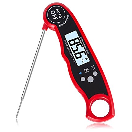 Instant Read Meat Thermometer-Waterproof Backlight Digital Food Thermometer for Grilling BBQ Smoker Cooking Outdoor and More