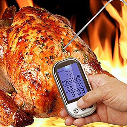 Wireless Meat Thermometer Long Range BBQ Grill Smoker Temperature Range