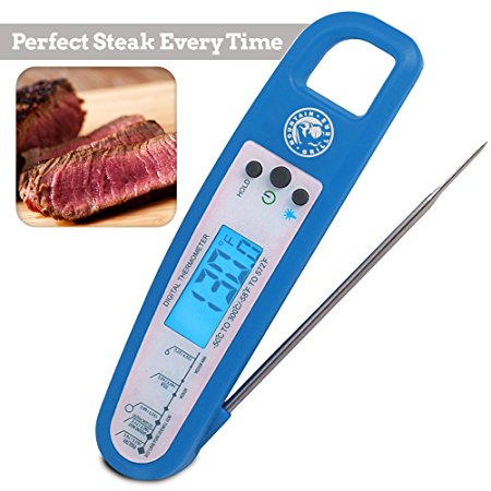 MEAT THERMOMETER - Digital Readout Lets You Cook Your Steaks To The Perfect Temp And Never Serve Under Cooked Chicken Again. Number 1 Rated For BBQ Grill, Smoker, Oven.