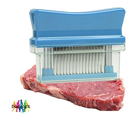 DueWork Washable 48-Blade Stainless Steel Meat Tenderizer Flavor Enhancer (Blue, Red, Green)