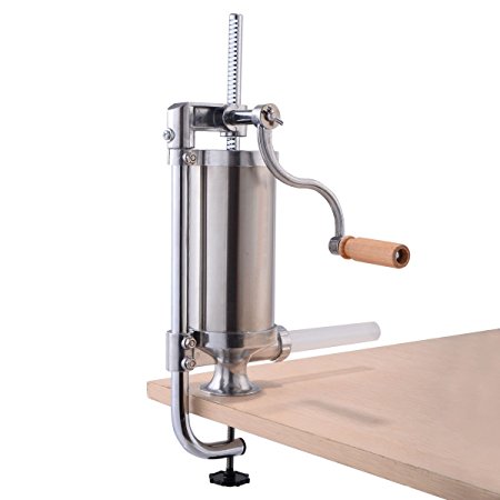 Goplus Stainless Steel Vertical Sausage Stuffer Maker Meat Filler Commercial (1.5L)