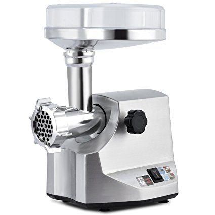 Costzon 2400W Electric Meat Grinder Stainless Steel Blade and 3 Grinding Plates, Stuffing Tube