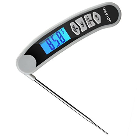 Joyard Digital Meat Thermometer 4Sec Instant Read Food Cooking Thermometer with Rotating Large Backlit LCD Long Probe and Hold Function for Grill BBQ Candy Kitchen,2 AAA Batteries Included