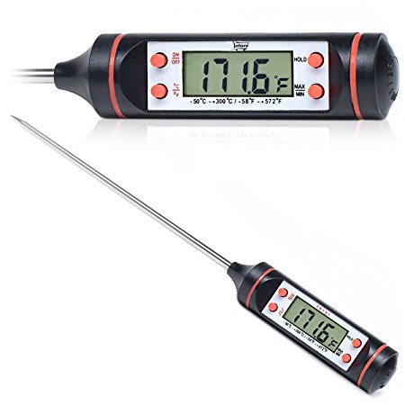 L.Store (R) Wireless Cooking Thermometer - Digital Instant Read Meat Thermometer For All Food - Probe Thermometer for Meat, Grilling, BBQ, Poultry, Liquids, Candy & Brewing