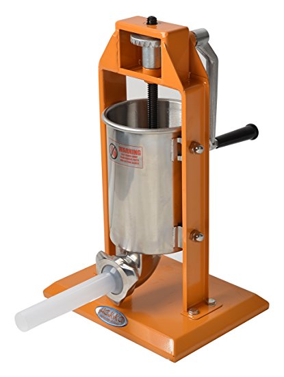 Hakka Sausage Stuffer 7 Lb/3 L Stainless Steel Vertical Meat Filler(color Orange)